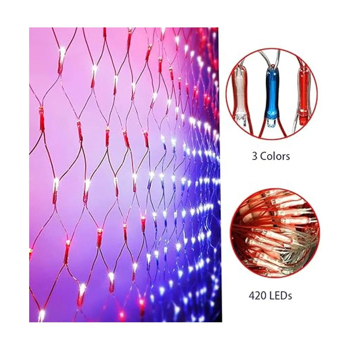 Luces solares de bandera estadounidense decoraciones del_5