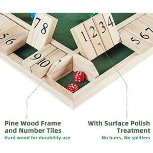 ApudArmis Juego de mesa grande de madera con dados de 4_4