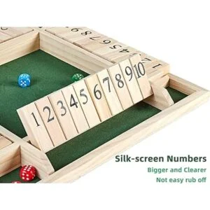 ApudArmis Juego de mesa grande de madera con dados de 4_5