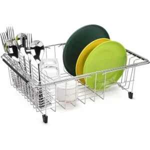 SANNO Estante de secado de platos expandible para_5