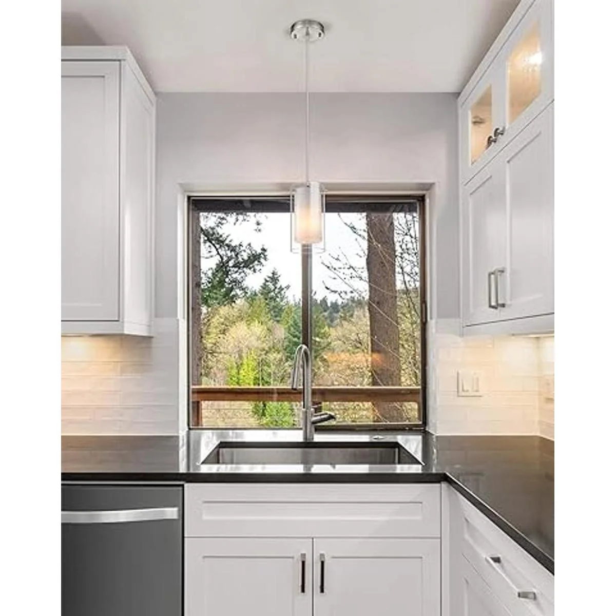 AKEZON Lámpara colgante de cristal para interiores_4