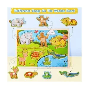 Paquete de 10 rompecabezas de clavijas de madera para_5