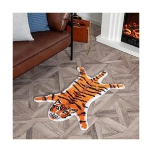 Alfombra personalizada con estampado de tigre bonita_5