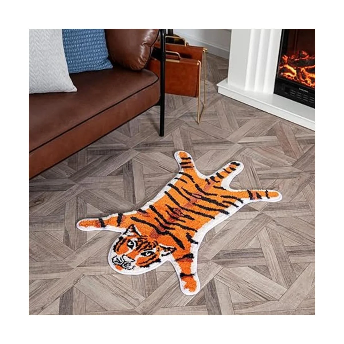 Alfombra personalizada con estampado de tigre bonita_5