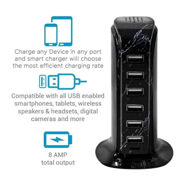 Aduro Cargador de pared de estación de carga USB de 40 W y_3