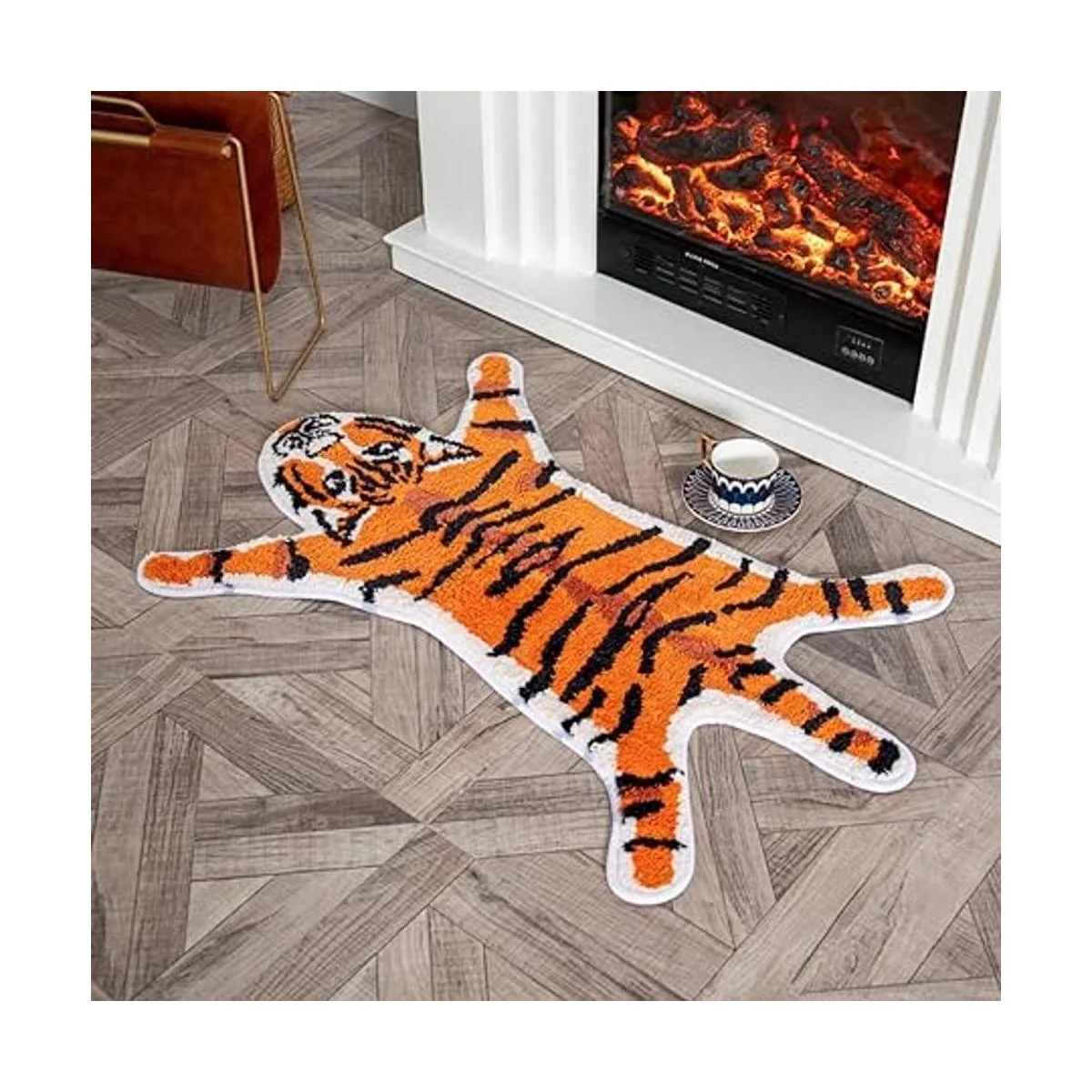 Alfombra personalizada con estampado de tigre bonita_4