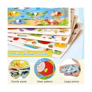 Paquete de 10 rompecabezas de clavijas de madera para_3