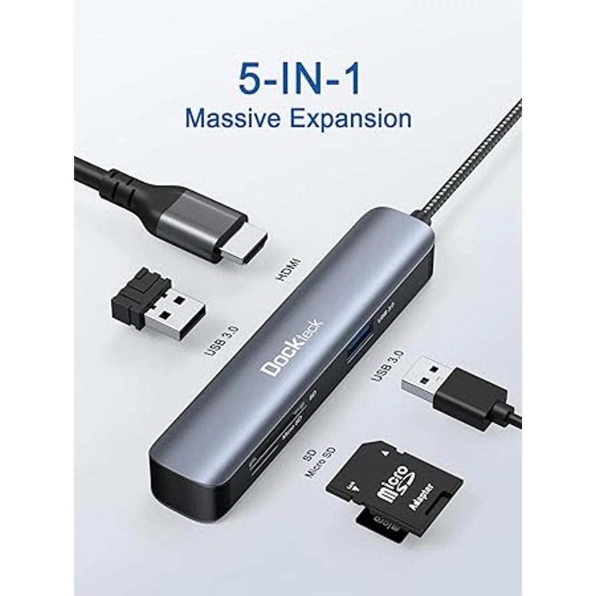 Adaptador USB C Hub 4K HDMI Dockteck 5 en 1 multipuerto_2