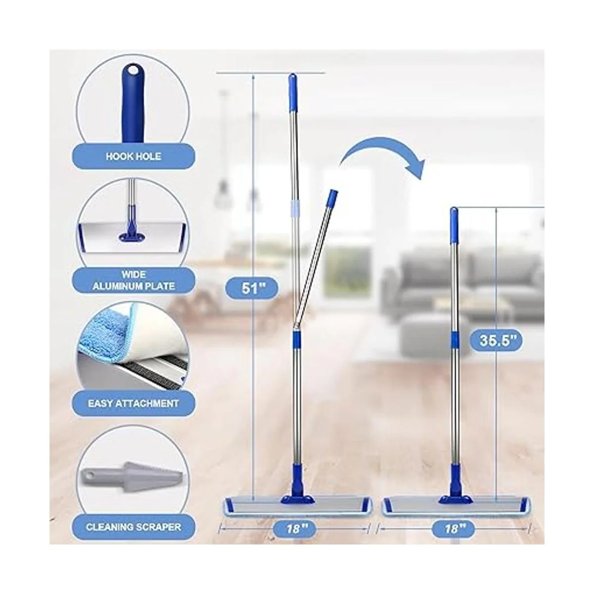 Sistema profesional de limpieza de suelos de microfibra de_3