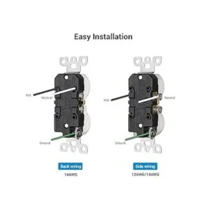 DEWENWILS Toma de corriente dúplex paquete de 10 salidas_4