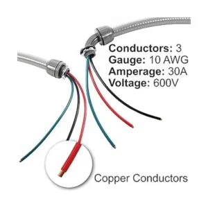 HQRP 10AWG 3Conductor no metálico liquidtight AC Whip_6