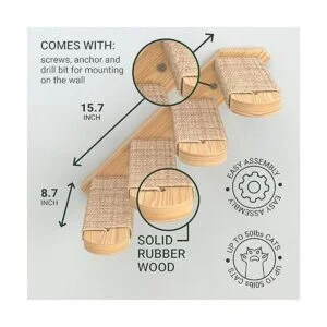 Skywin Cat Steps Escaleras de pared de gato de madera de_3