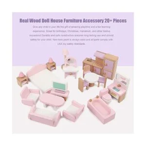 Muebles de madera para casa de muñecas accesorios de casa_2