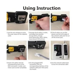 LEATBUY RJ45 Juego de herramientas de crimpado Cat5 Cat5e_2