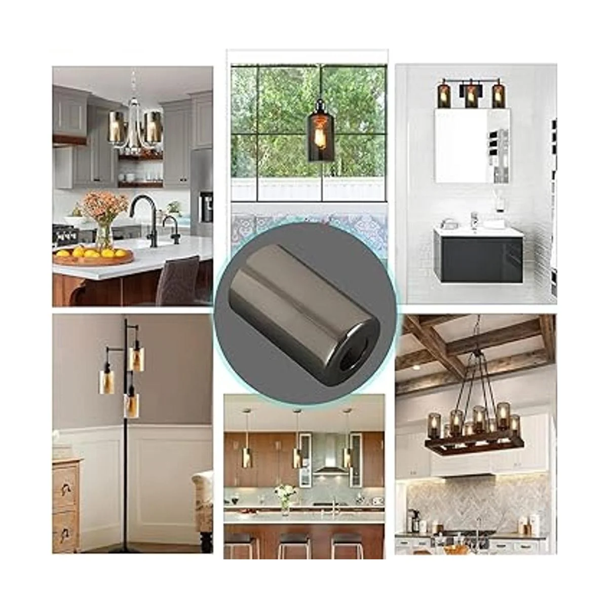 Voguad Pantalla de lámpara de cristal gris ahumado_7