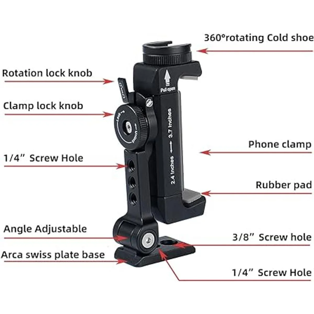 Arnarkok Soporte de trípode de metal para teléfono con_2