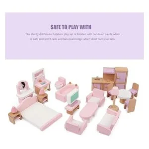 Muebles de madera para casa de muñecas accesorios de casa_5