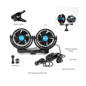 Hynoo Ventiladores de clip de automóvil de 12 V_5