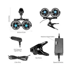 Hynoo Ventiladores de clip de automóvil de 12 V_4