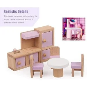Muebles de madera para casa de muñecas accesorios de casa_6