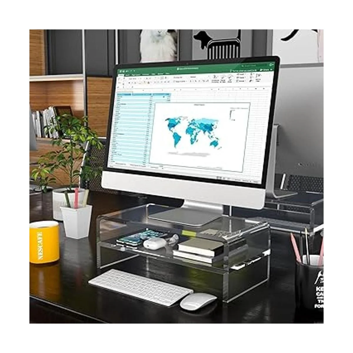 Egchi Soporte de acrílico transparente para monitor de 2_6