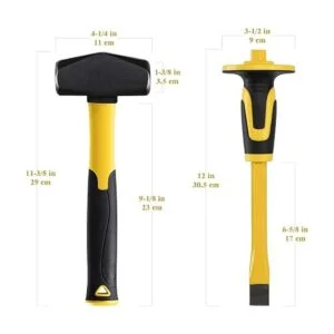 KURUI Martillo de trineo y cincel plano de 3 libras con_2