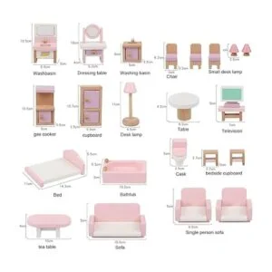 Muebles de madera para casa de muñecas accesorios de casa_3