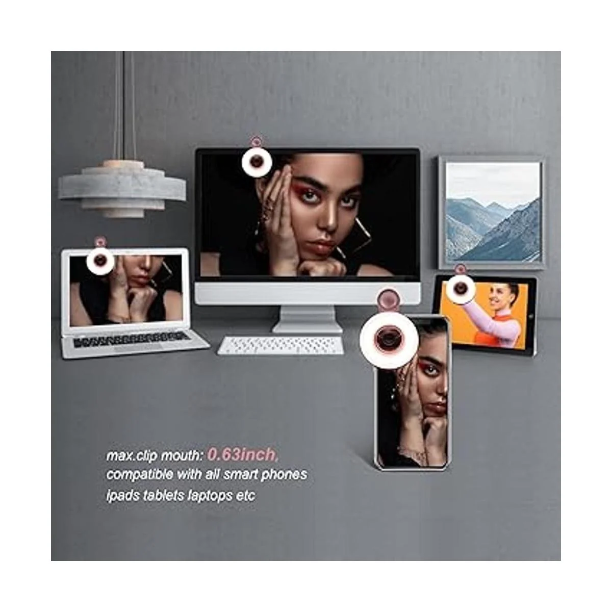 Lente macro para iPhone y Android con mini anillo de luz_3