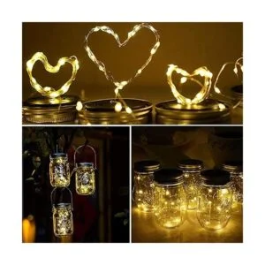 Yeuago Mason Jar Paquete de 12 luces solares de_3