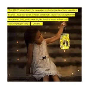 Yeuago Mason Jar Paquete de 12 luces solares de_4