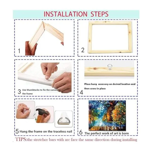 Cyauatt Paquete de 2 barras de lona de madera de 16 x 20_3