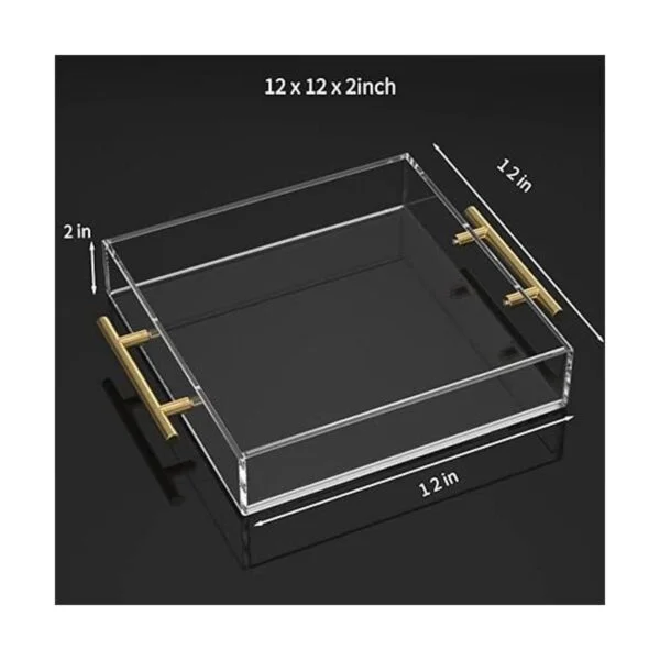 NIUBEE Bandeja transparente para servir de 12 x 12_3