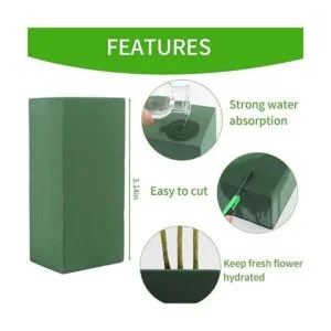 CCINEE Ladrillos de espuma floral bloques húmedos verdes_3