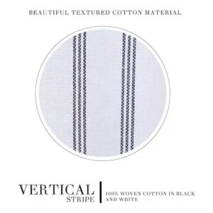 Hall Perry Cortina de ducha moderna de rayas blancas con_2