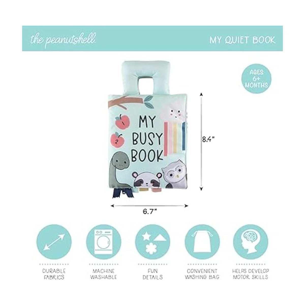 The Peanutshell Libro ocupado de tela suave para niños_2