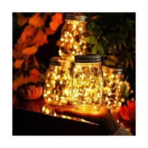 Yeuago Mason Jar Paquete de 12 luces solares de_2