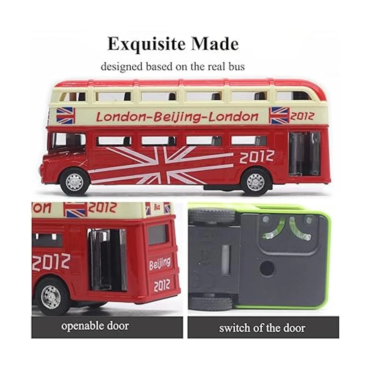 Bus Toys Juego de 4 unidades para autobús escolar de_5