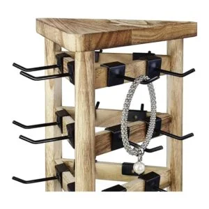 Ikee Design Torre de joyería giratoria de madera de 30_5