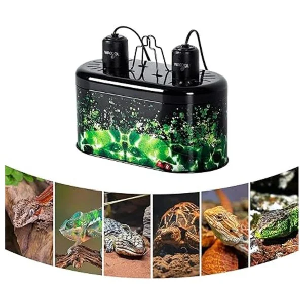 WACOOL Lámpara de reptil doble cúpula profunda pantalla_6