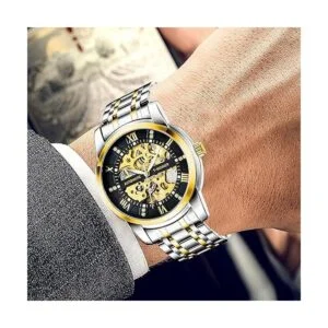 Reloj mecánico de acero inoxidable para hombre reloj de_7