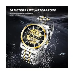 Reloj mecánico de acero inoxidable para hombre reloj de_6