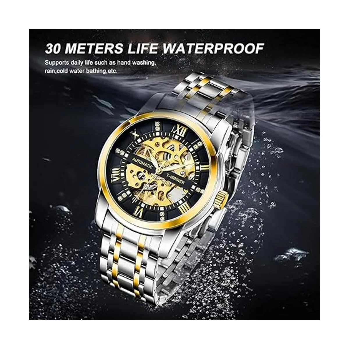 Reloj mecánico de acero inoxidable para hombre reloj de_6