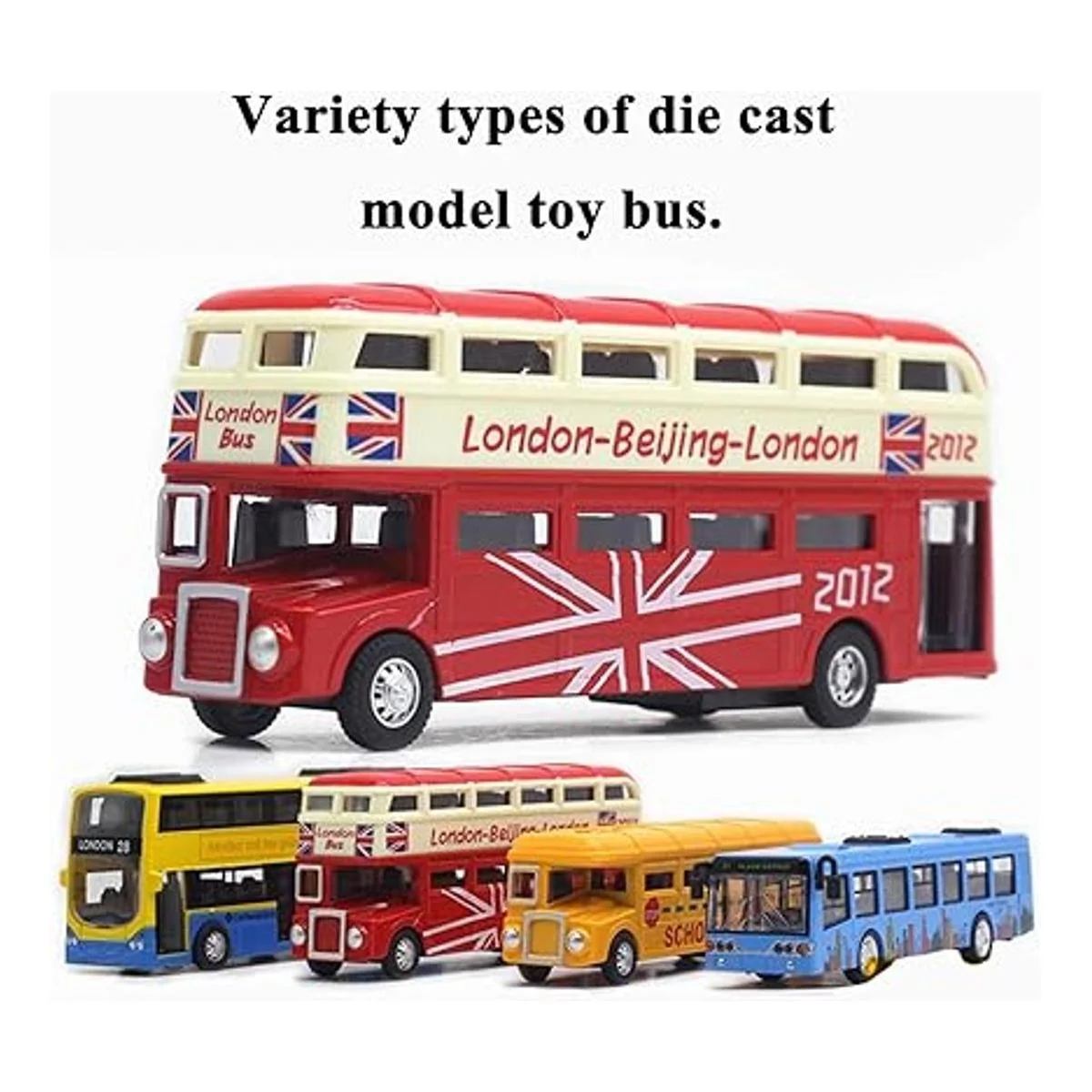 Bus Toys Juego de 4 unidades para autobús escolar de_2