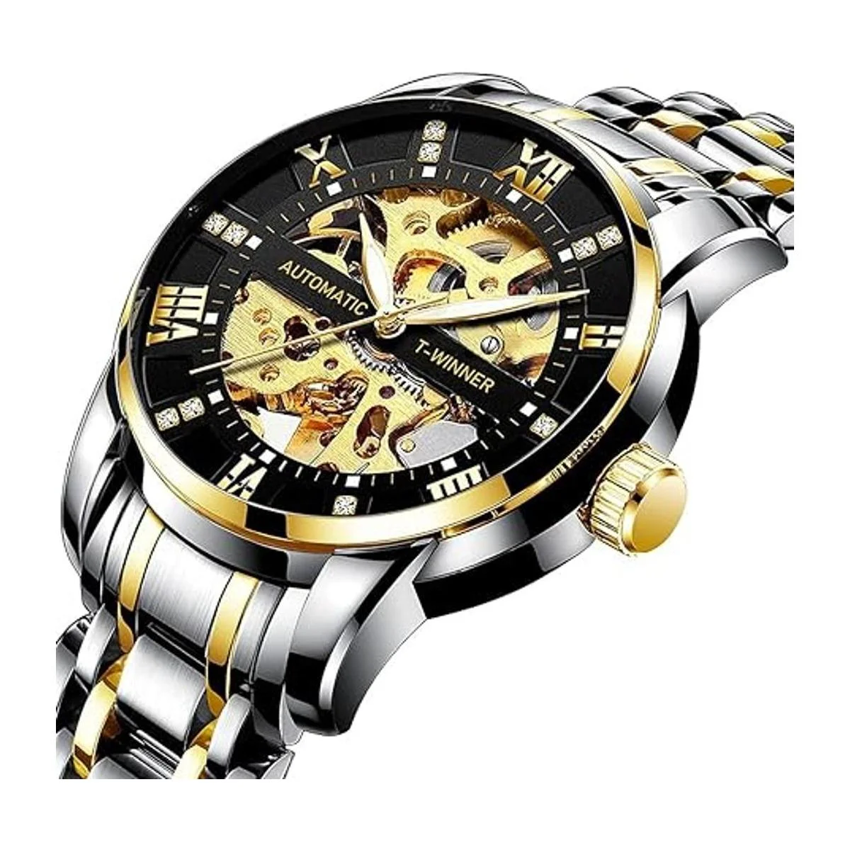 Reloj mecánico de acero inoxidable para hombre reloj de_2