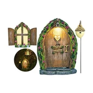 Puerta y ventana de hadas de apertura para árboles con_1