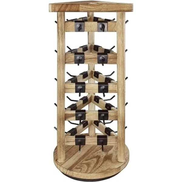 Ikee Design Torre de joyería giratoria de madera de 30_4