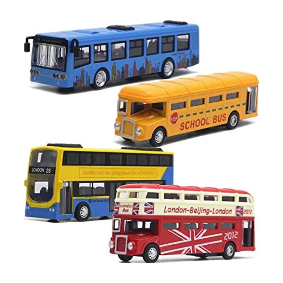 Bus Toys Juego de 4 unidades para autobús escolar de_1