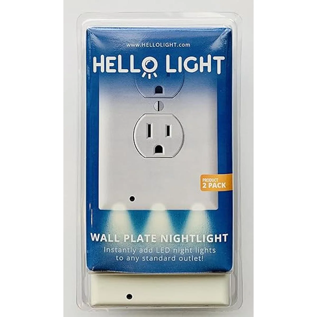 Paquete de 2 luces nocturnas para placa de pared luz de_7