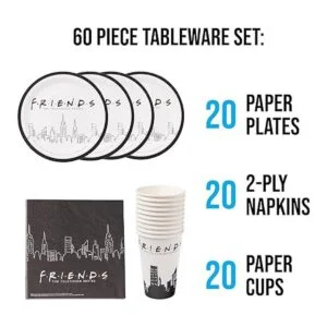 Silver Buffalo Friends New York Skyline Juego de platos_2