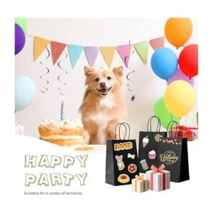 MESHA 100 bolsas de regalo negras de 5.25 x 3.75 x 8_6